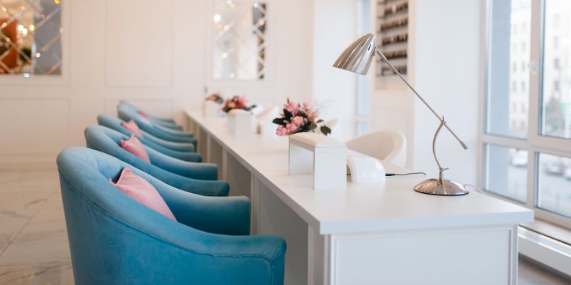 A nail salon business interior.