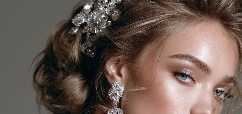 Elegant updo adorned with sparkling jewels, showcasing the most expensive hairstyle.