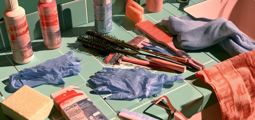 Salon tools and products used when learning how much does a perm cost.