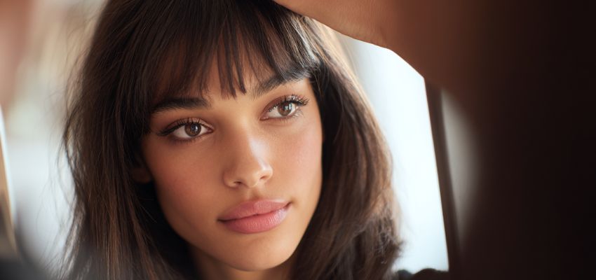 Fringe bangs are a soft way to introduce a fringe haircut, and it also grow naturally.